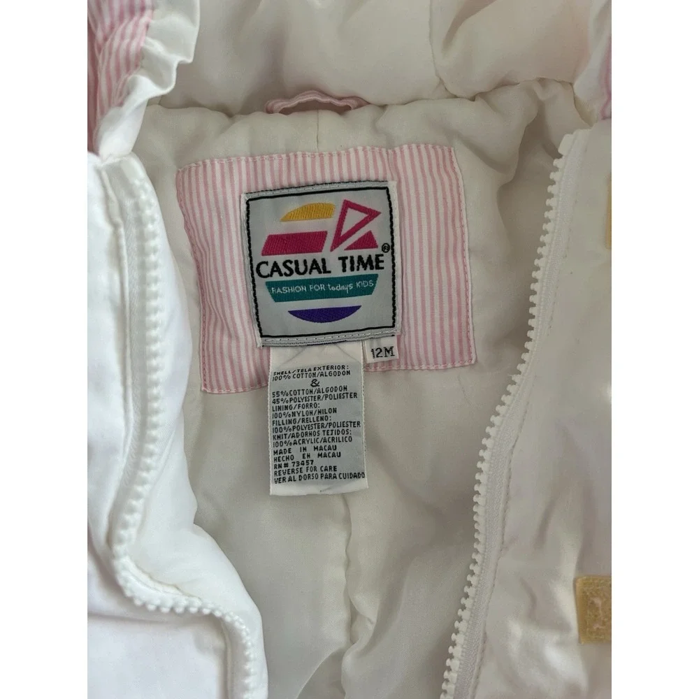 Vintage 80s/90s Casual Time Snowsuit Size 12 Months W Remove Footies & Gloves